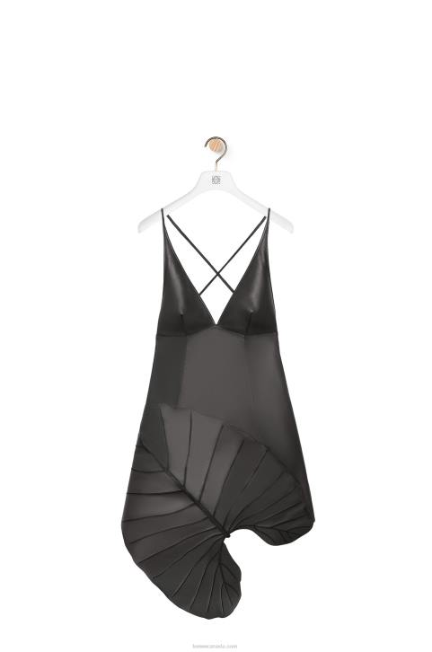 Loewe Leaf intarsia dress in nappa 688V1038 Women Black