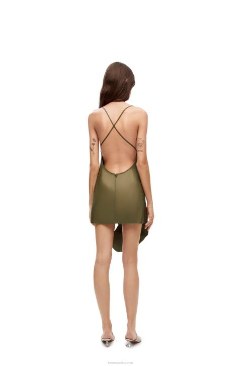 Loewe Leaf intarsia dress in nappa 688V1039 Women Tea Green