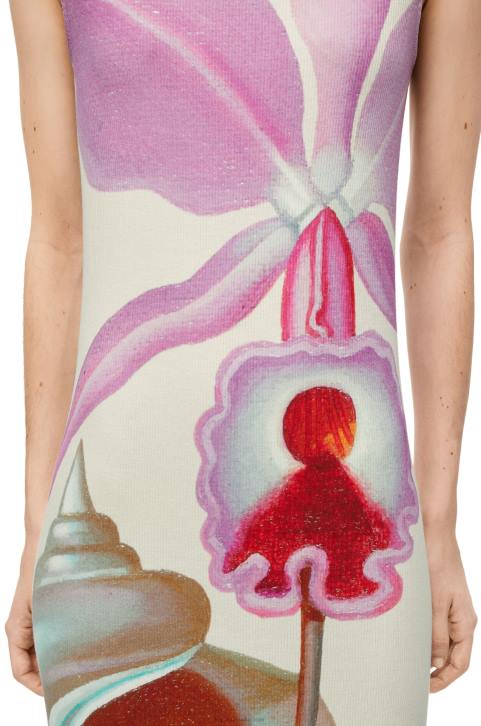 Loewe Maruja Mallo tube dress in cotton 688V1036 Women White/Multicolor