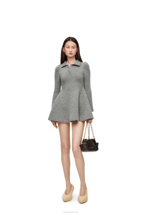 Loewe Mini dress in cashmere and mohair 688V1082 Women Grey