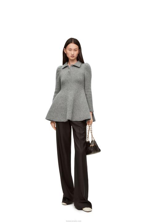 Loewe Mini dress in cashmere and mohair 688V1082 Women Grey