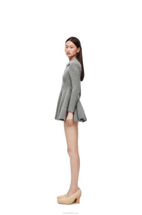 Loewe Mini dress in cashmere and mohair 688V1082 Women Grey