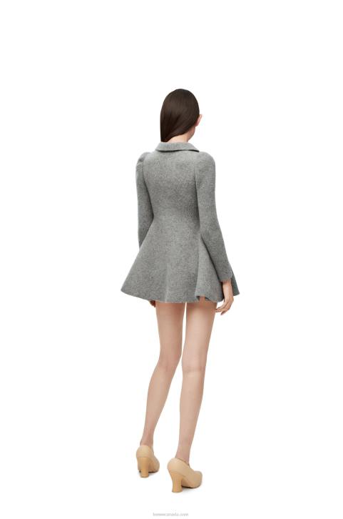 Loewe Mini dress in cashmere and mohair 688V1082 Women Grey