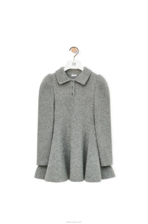 Loewe Mini dress in cashmere and mohair 688V1082 Women Grey