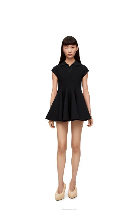 Loewe Mini dress in viscose blend knit 688V1079 Women Black