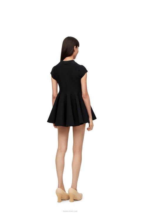 Loewe Mini dress in viscose blend knit 688V1079 Women Black