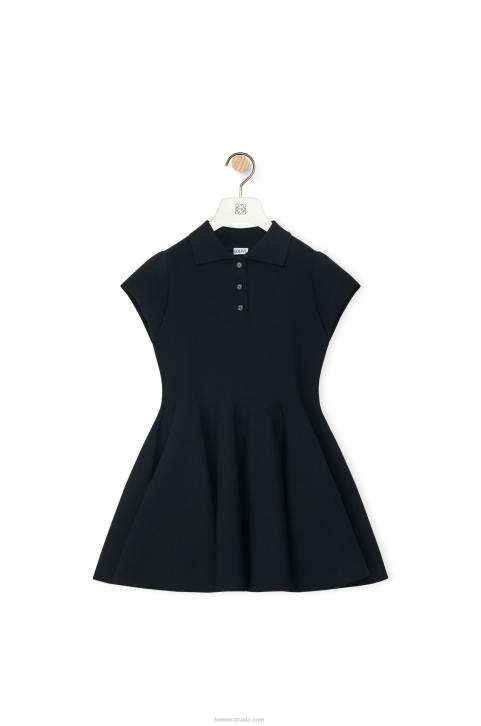 Loewe Mini dress in viscose blend knit 688V1079 Women Black
