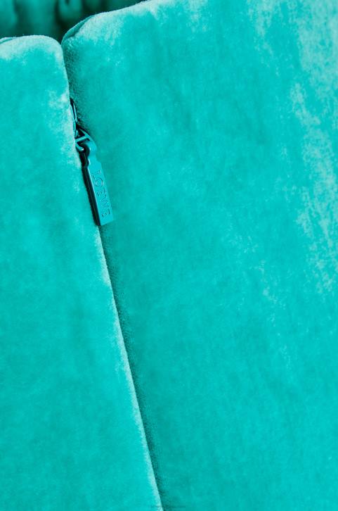 Loewe Peplum bustier dress in cotton velvet 688V1064 Women Caribbean Blue