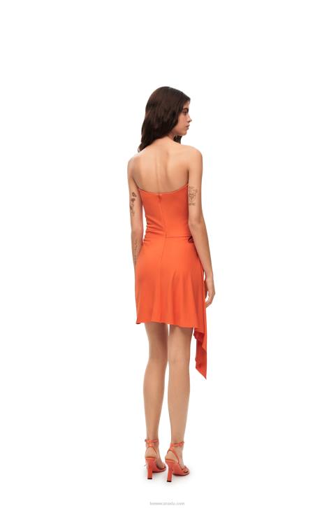 Loewe Starfish bustier dress in viscose 688V1044 Women Bright Orange
