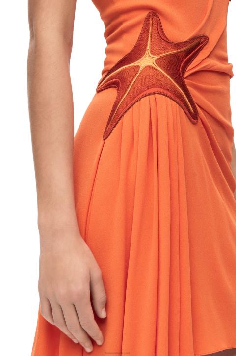 Loewe Starfish bustier dress in viscose 688V1044 Women Bright Orange