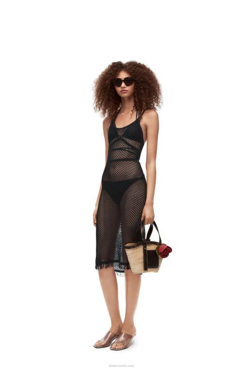 Loewe Strappy dress in viscose 688V1058 Women Black