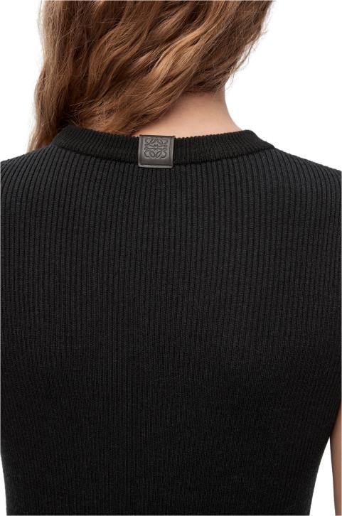 Loewe Tube knit dress in wool 688V985 Women Black/Navy