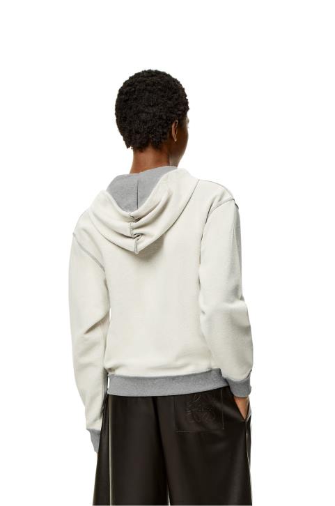 Loewe Anagram regular fit hoodie in cotton 688V824 Women Grey Melange