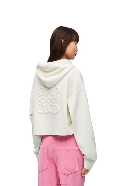 Loewe Anagram zip-up hoodie in wool 688V779 Women White