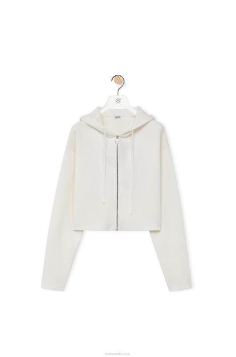 Loewe Anagram zip-up hoodie in wool 688V779 Women White