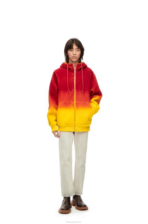 Loewe Calcifer intarsia hoodie in shearling 688V839 Women Multicolor
