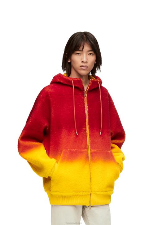 Loewe Calcifer intarsia hoodie in shearling 688V839 Women Multicolor