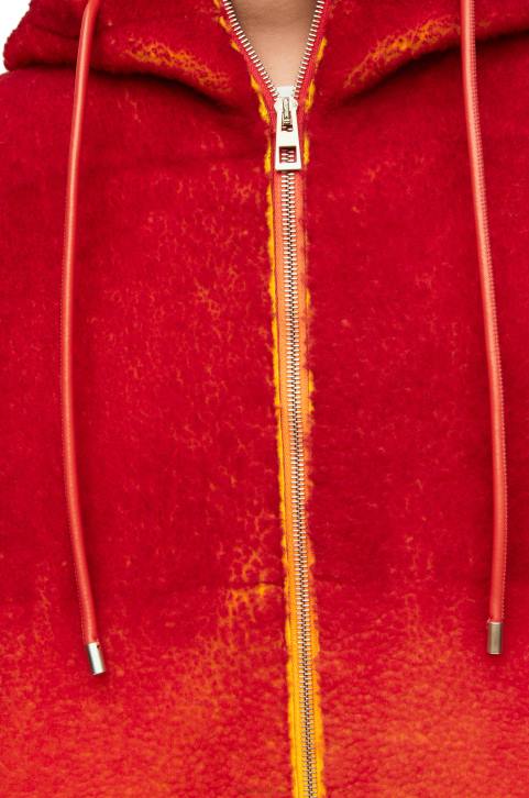 Loewe Calcifer intarsia hoodie in shearling 688V839 Women Multicolor