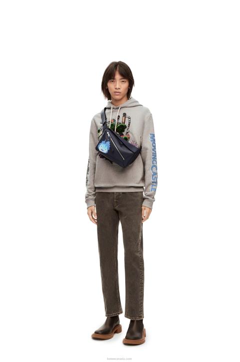 Loewe Moving Castle embroidered hoodie in cotton 688V840 Women Grey