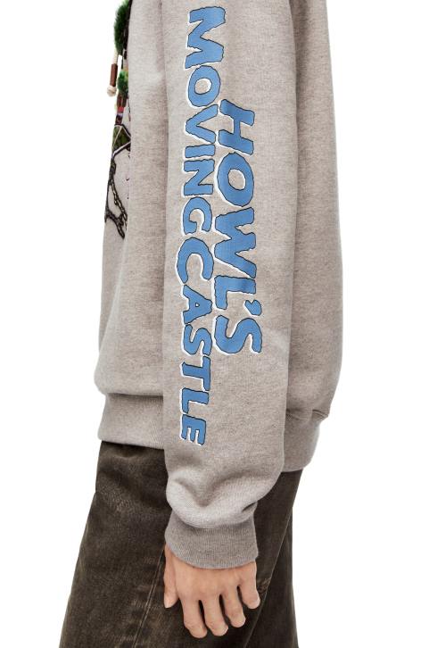Loewe Moving Castle embroidered hoodie in cotton 688V840 Women Grey