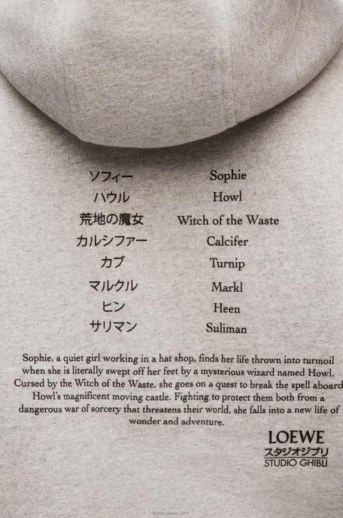 Loewe Moving Castle embroidered hoodie in cotton 688V840 Women Grey