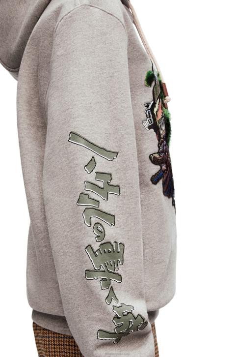 Loewe Moving Castle embroidered hoodie in cotton 688V840 Women Grey
