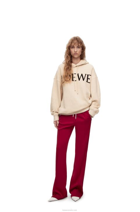 Loewe Oversized fit hoodie in cotton 688V801 Women Ivory
