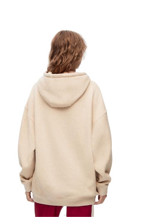 Loewe Oversized fit hoodie in cotton 688V801 Women Ivory