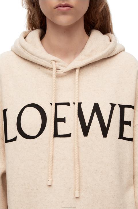 Loewe Oversized fit hoodie in cotton 688V801 Women Ivory