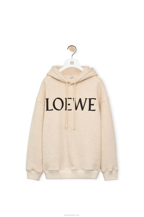 Loewe Oversized fit hoodie in cotton 688V801 Women Ivory