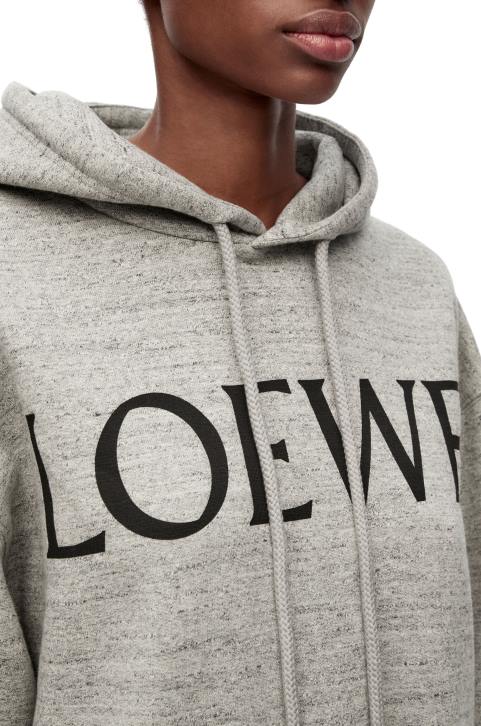 Loewe Oversized fit hoodie in cotton 688V810 Women Grey Melange