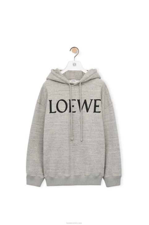 Loewe Oversized fit hoodie in cotton 688V810 Women Grey Melange