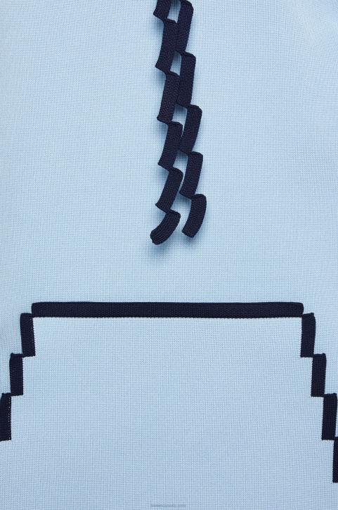 Loewe Pixelated hoodie in technical knit 688V802 Women Light Blue