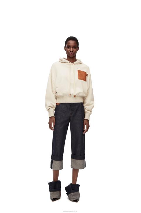 Loewe Relaxed fit hoodie in cotton 688V812 Women Oat