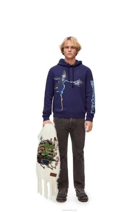 Loewe Turnip Head hoodie in cotton 688V844 Women Navy Blue