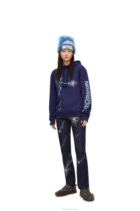 Loewe Turnip Head hoodie in cotton 688V844 Women Navy Blue