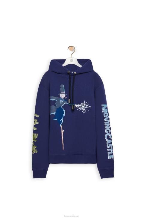 Loewe Turnip Head hoodie in cotton 688V844 Women Navy Blue