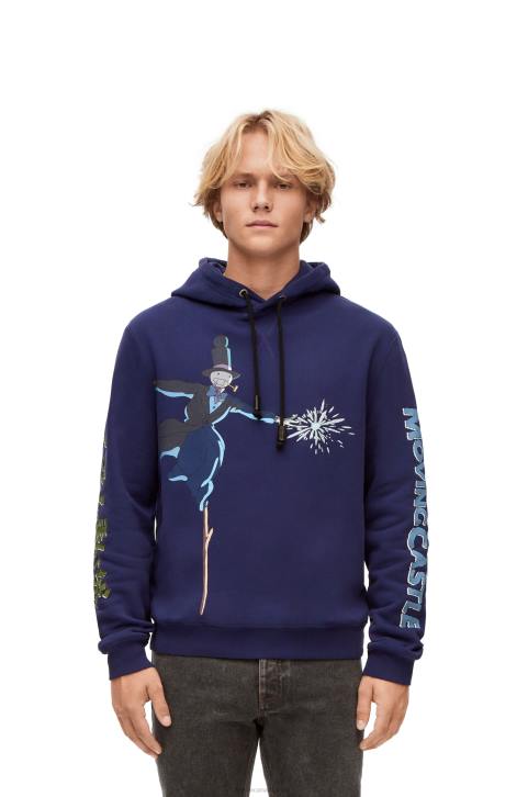 Loewe Turnip Head hoodie in cotton 688V844 Women Navy Blue