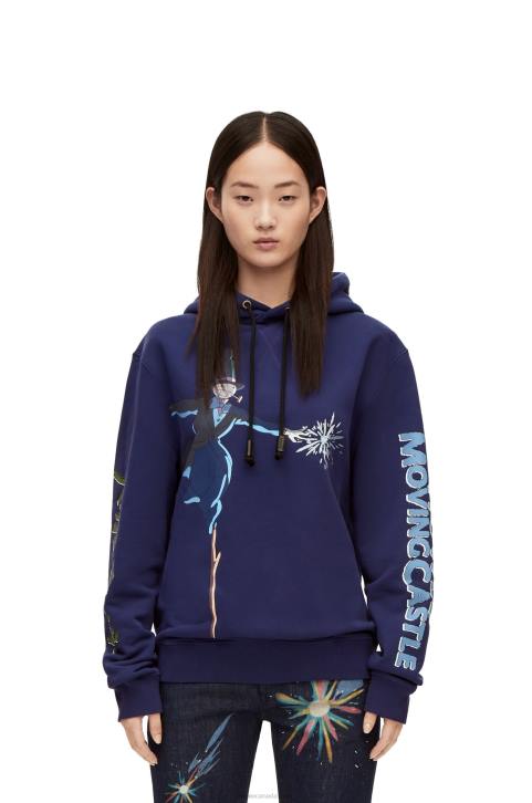 Loewe Turnip Head hoodie in cotton 688V844 Women Navy Blue