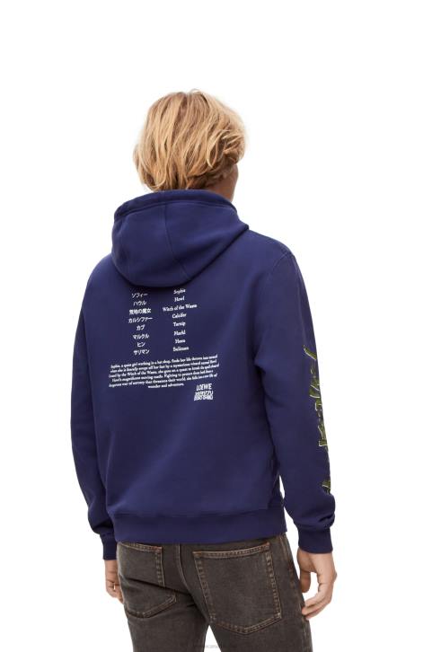 Loewe Turnip Head hoodie in cotton 688V844 Women Navy Blue