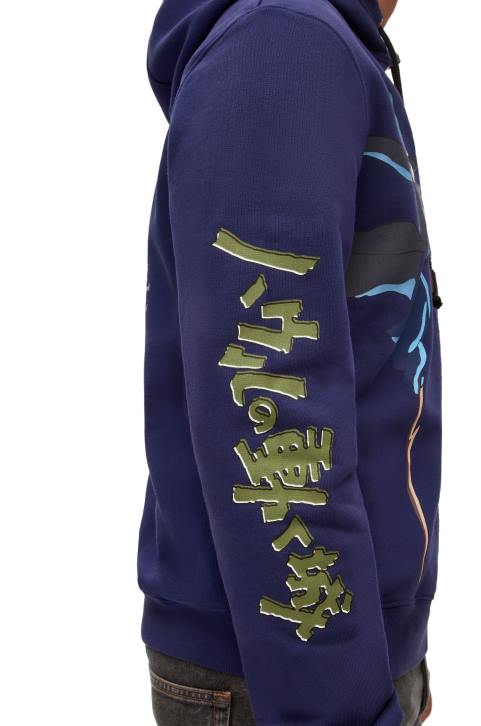 Loewe Turnip Head hoodie in cotton 688V844 Women Navy Blue