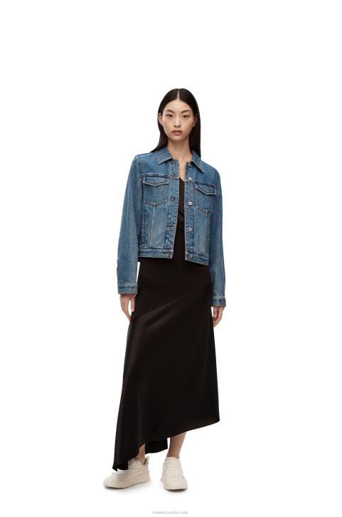 Loewe Anagram jacket in denim 688V1189 Women Mid Blue Denim