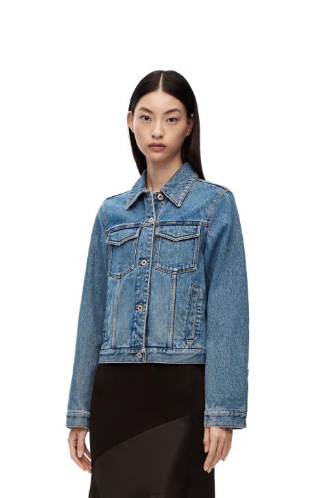 Loewe Anagram jacket in denim 688V1189 Women Mid Blue Denim