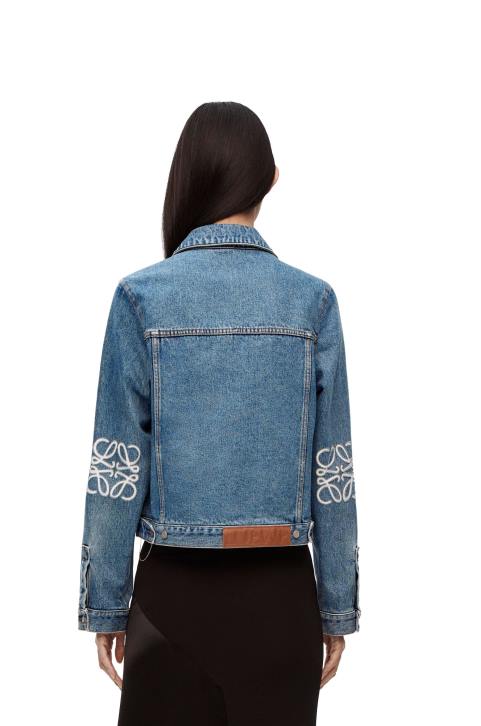 Loewe Anagram jacket in denim 688V1189 Women Mid Blue Denim