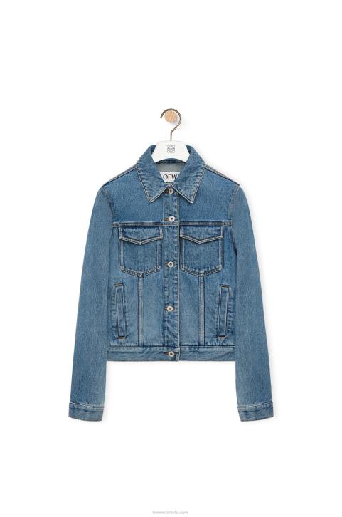 Loewe Anagram jacket in denim 688V1189 Women Mid Blue Denim