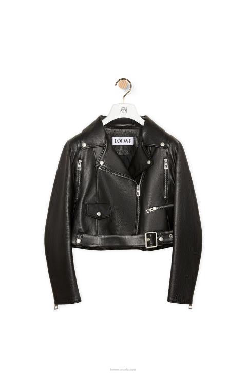 Loewe Anthurium biker jacket in nappa 688V1110 Women Black/Multicolor