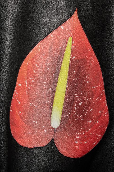 Loewe Anthurium biker jacket in nappa 688V1110 Women Black/Multicolor