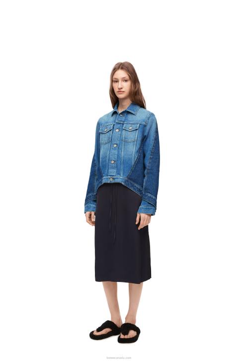 Loewe Deconstructed jacket in denim 688V1163 Women Denim Blue