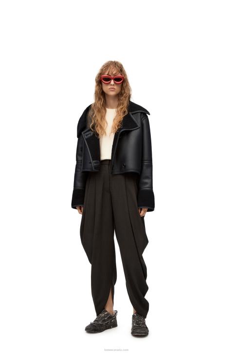 Loewe Deconstructed jacket in shearling 688V1131 Women Black