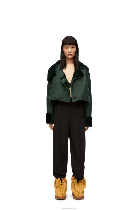 Loewe Deconstructed jacket in shearling 688V1132 Women Bottle Green
